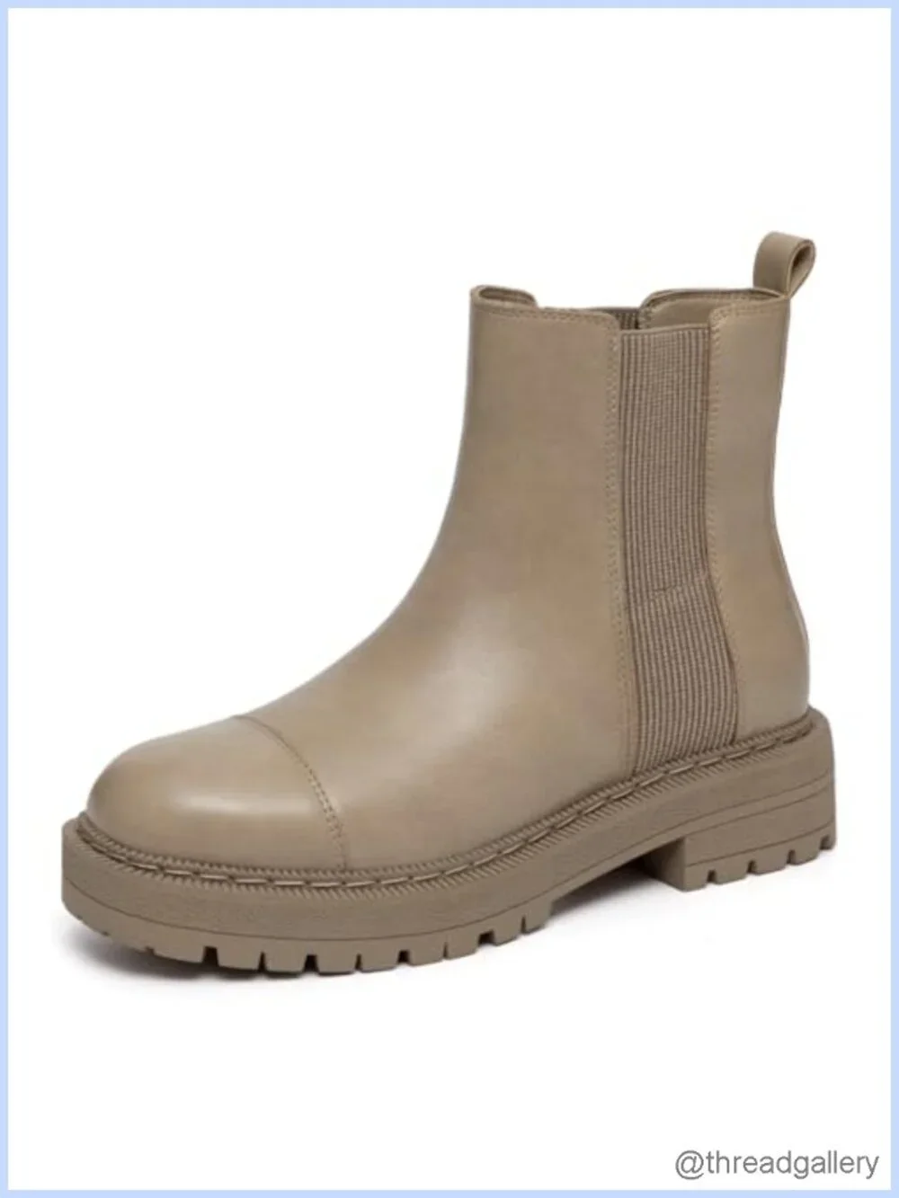 Women's Chelsea Boots Platform Chunky Heel Slip On Elastic Lug Sole Ankle